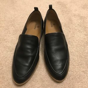 LIKE NEW: Susina Almond Toe Loafer - Black Leather